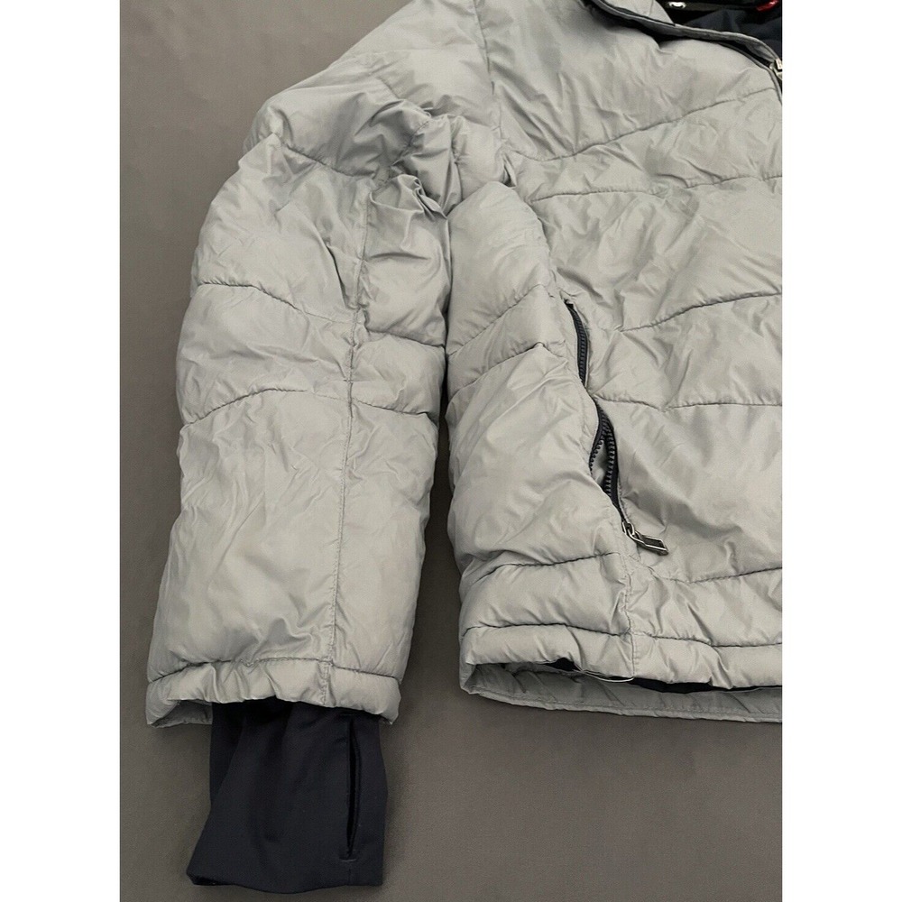 Spyder Puffer Hooded Jacket Boys Large 14/16 Gray Thermaweb Nylon‎ Thumb Holes - Picture 8 of 16